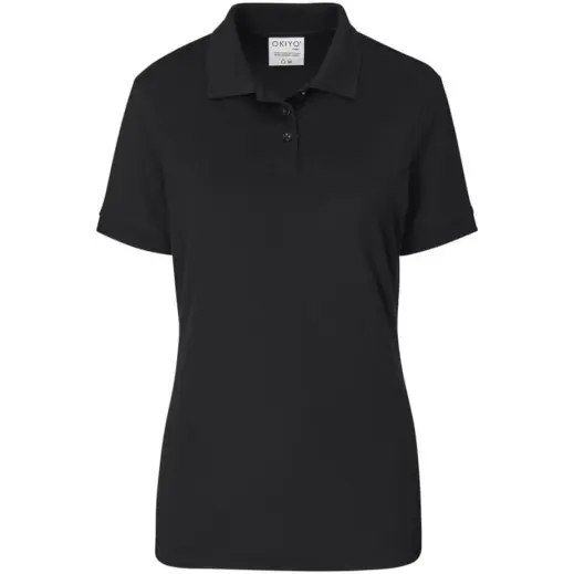 Ladies Okiyo Shizen Eco Golf Shirt Black Front
